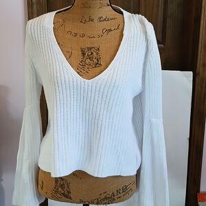 Free People Cream Knit Sweater